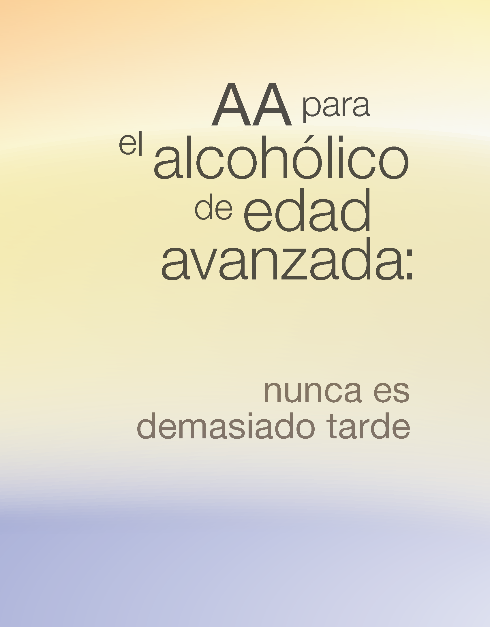 Portada del libro de AA: AA para el alcohólico de edad avanzada