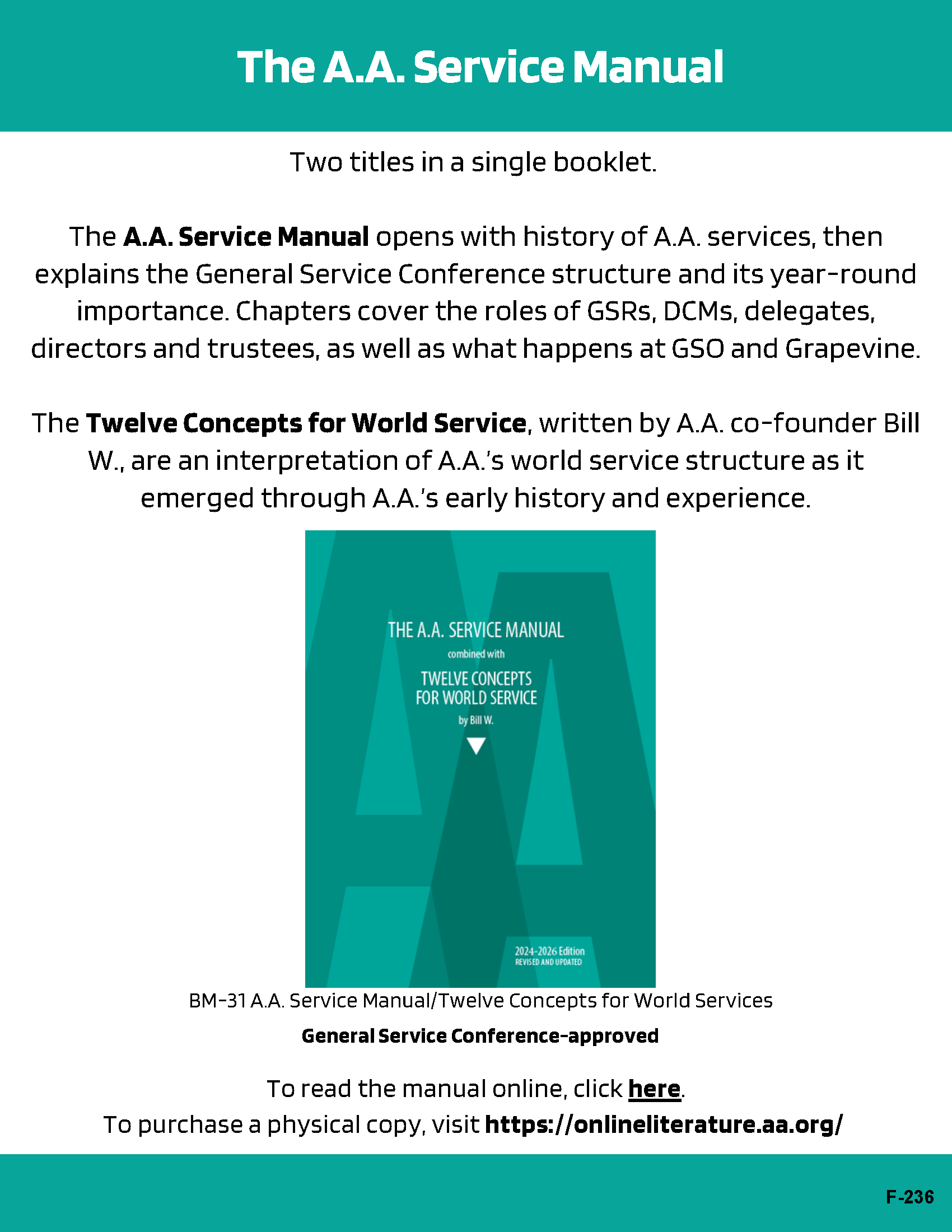 The A.A. Service Manual