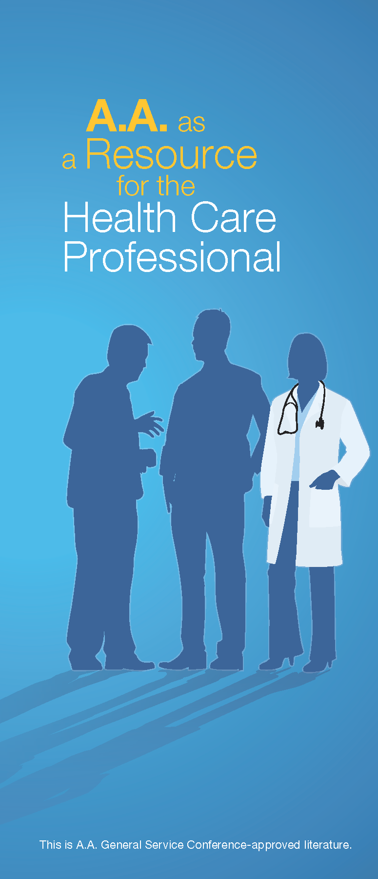 Front cover of the AA pamphlet: AA As a Resource for the Health Care Professional