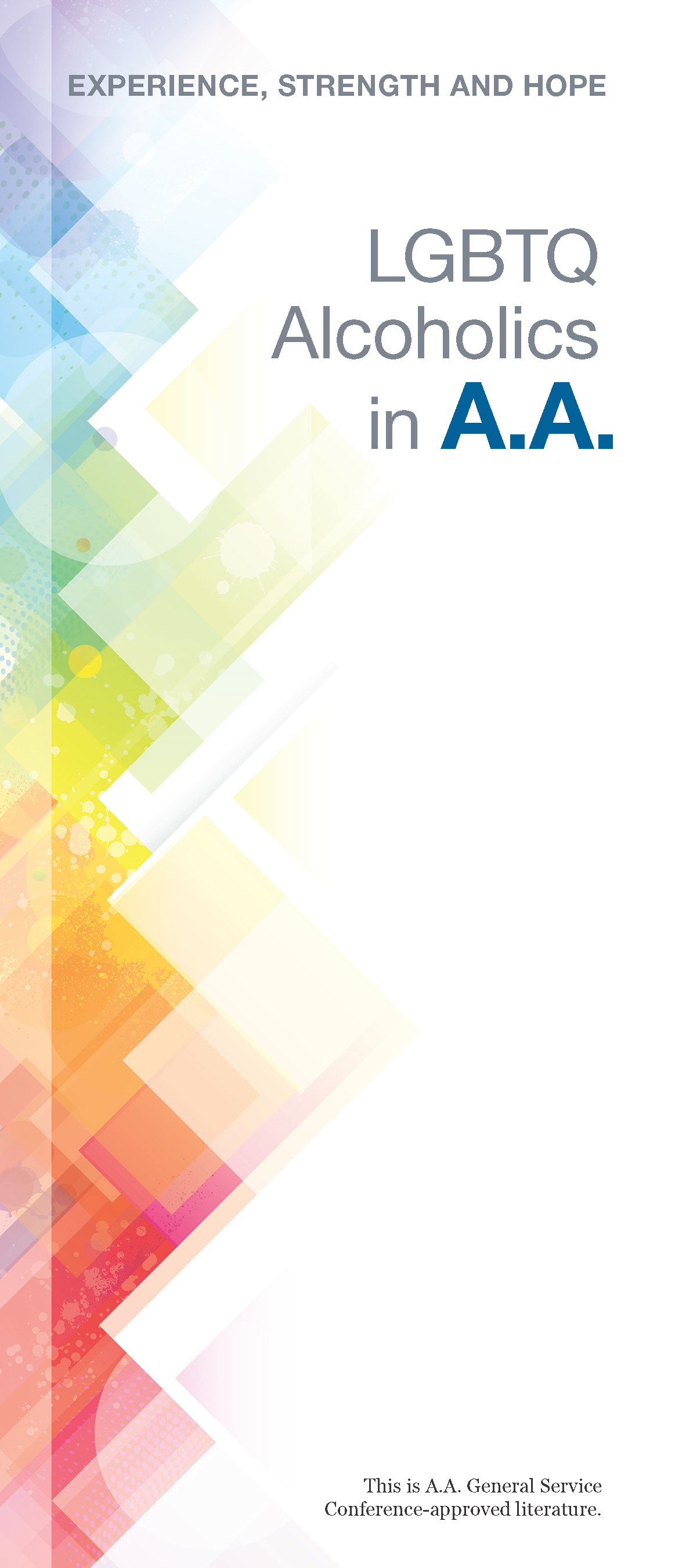 Front cover of the AA pamphlet: LGBTQ Alcoholics in AA