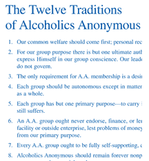 Twelve Traditions Flyer Alcoholics Anonymous