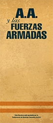 Portada del folleto de AA: AA y las Fuerzas Armadas