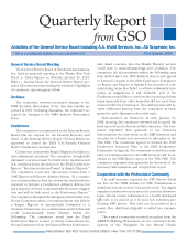 First page of the GSO Quarterly Report - First Quarter in English