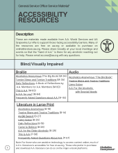 Accessibility Resources cover page English