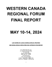 2024 Western Canada Regional Forum Final Report cover image