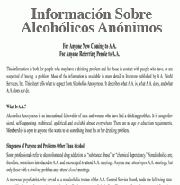 Portada del folleto de AA: Información sobre Alcohólicos Anónimos
